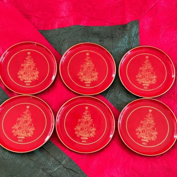 🎄Vintage 1970’s Otagiri Christmas Tree Tray and Coaster Set - Picture 6 of 7